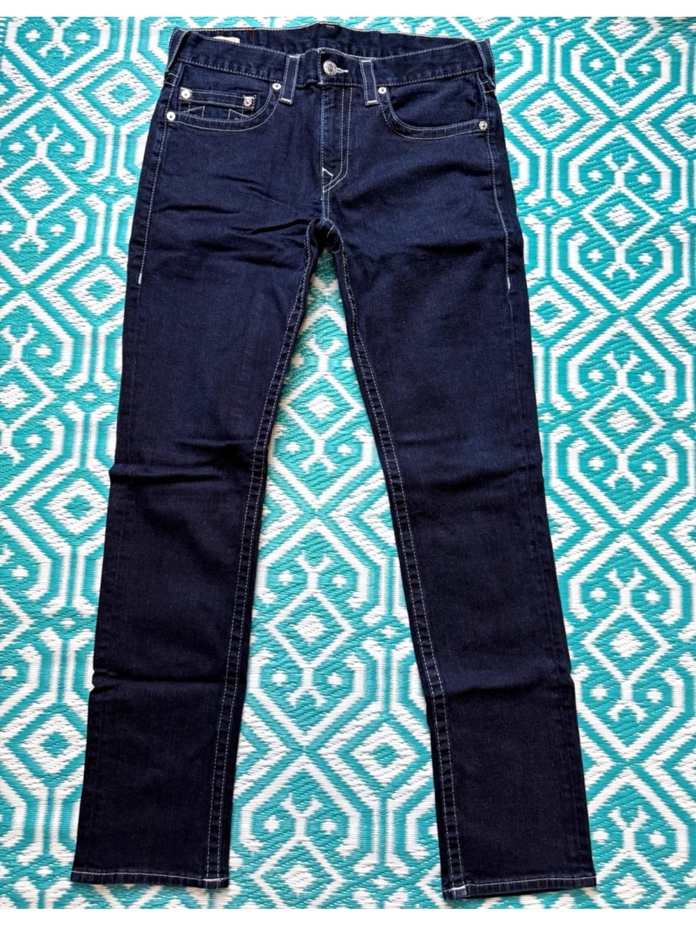 True Religion Geno Relaxed Slim Jeans Men’s 34 Dark Wash Stretch